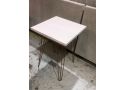 Hamilton Tall Side Table with Wooden Beige Top and Chrome Legs -  Floor Stock